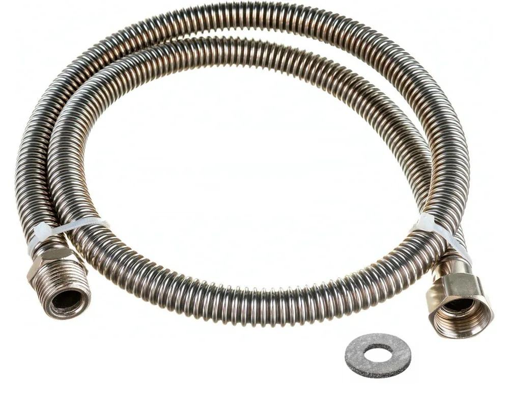 Подводка газовая Overcon металлическая, сильфонная, 0,6 м, 1/2, г/ш