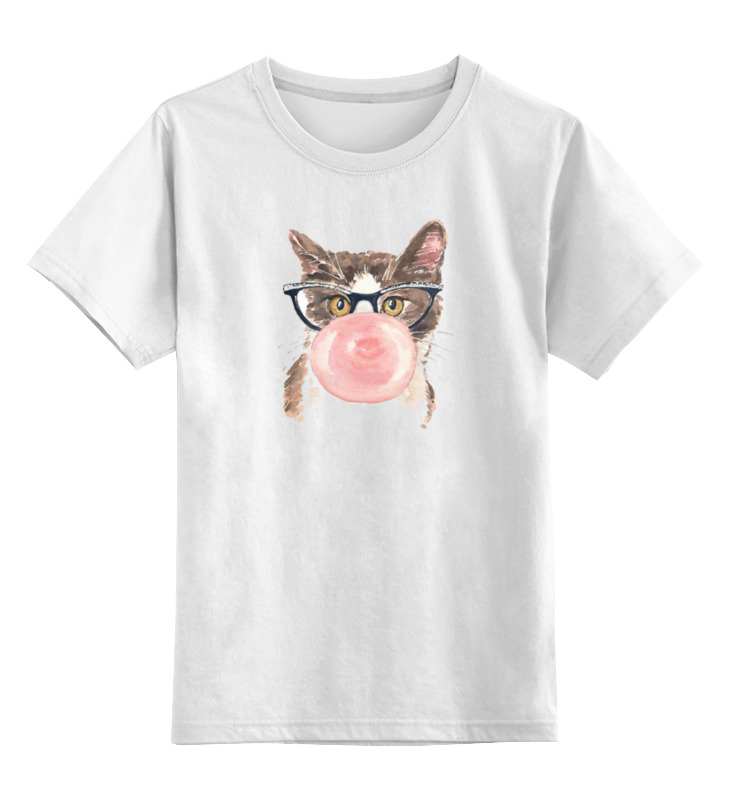 Детская футболка классическая Printio Забавная кошка, р. 128