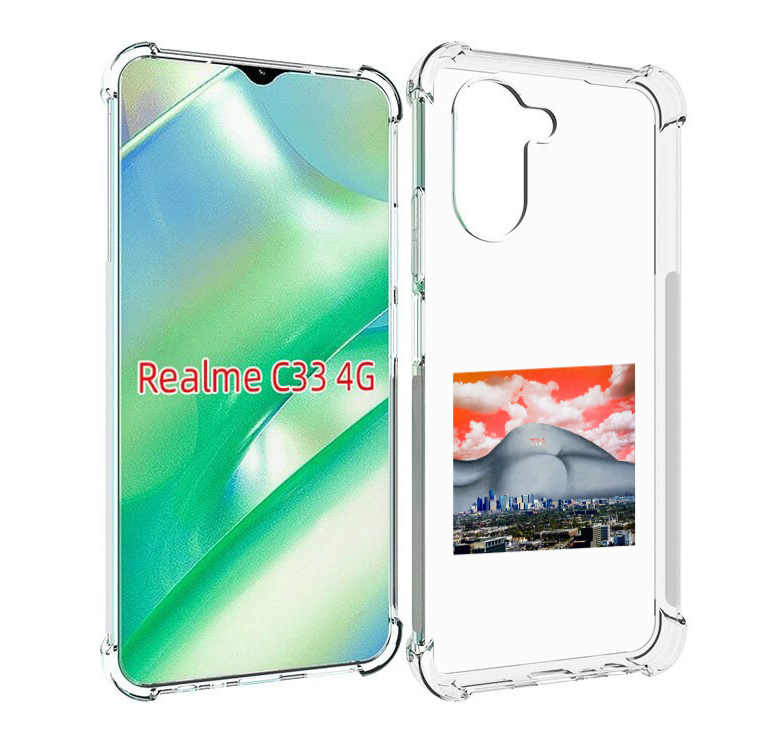 

Чехол MyPads город с девушкой на фоне для Realme C33 4G, Прозрачный, Tocco