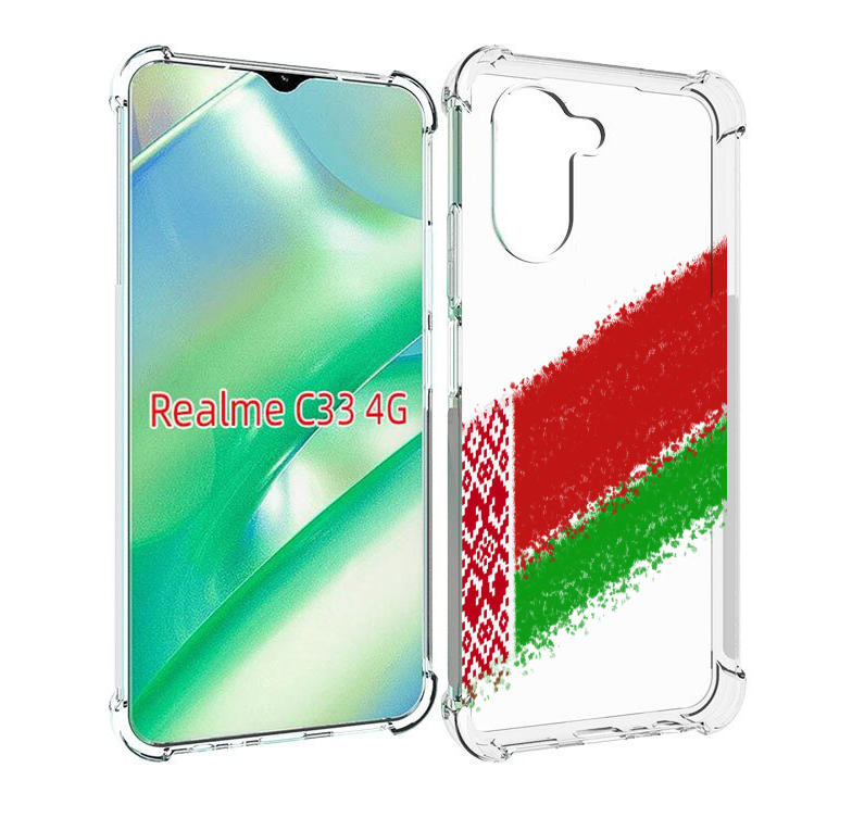 

Чехол MyPads флаг Белорусии мужской для Realme C33 4G, Прозрачный, Tocco