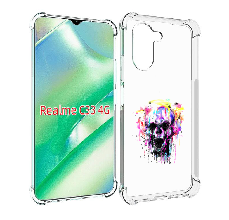 

Чехол MyPads граффити череп для Realme C33 4G, Прозрачный, Tocco