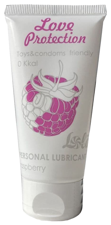 Купить Лубрикант на водной основе с ароматом малины Love Protection Raspberry - 50 мл. Lola toys