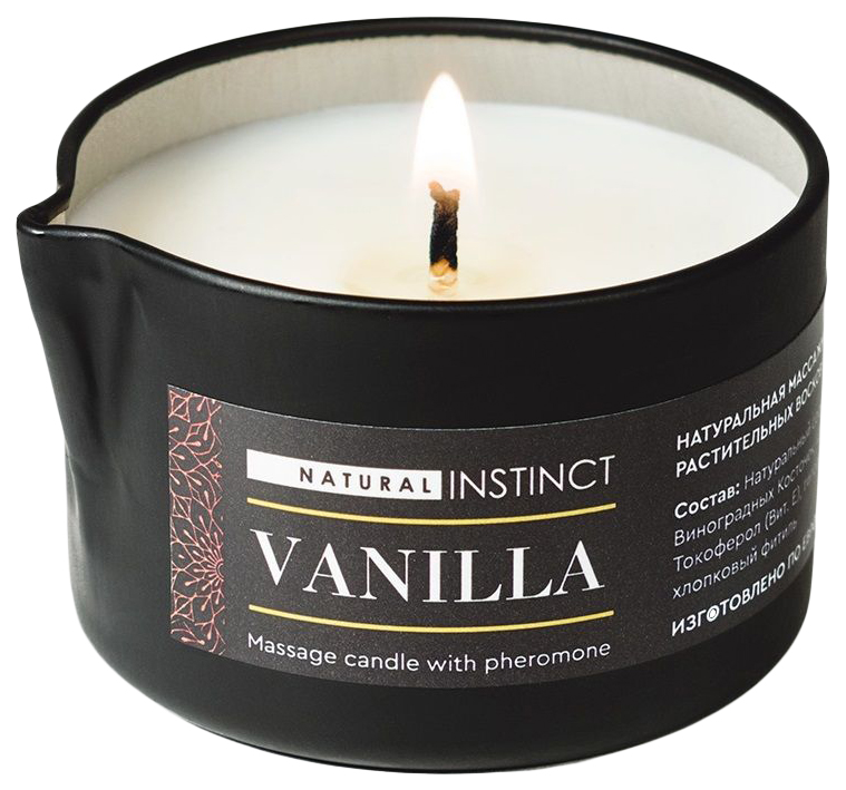 Массажная свеча с феромонами Natural Instinct VANILLA - 70 мл.