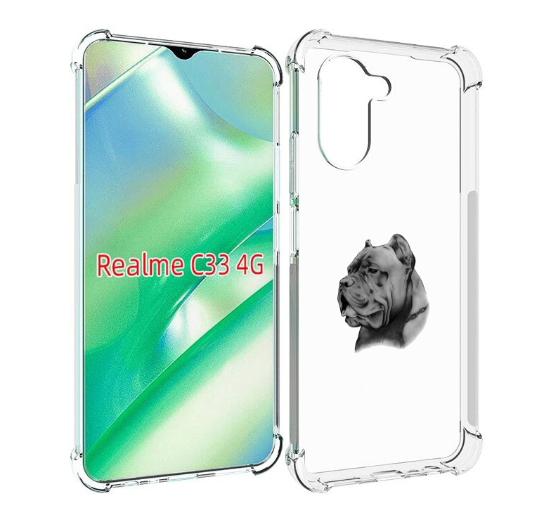 

Чехол MyPads грозный бульдог для Realme C33 4G, Прозрачный, Tocco