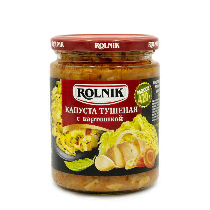 Закуска овощная Rolnik капуста тушеная, с картошкой, 420 г