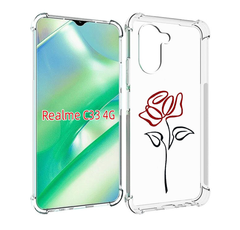 

Чехол MyPads цветок в одну линию для Realme C33 4G, Прозрачный, Tocco