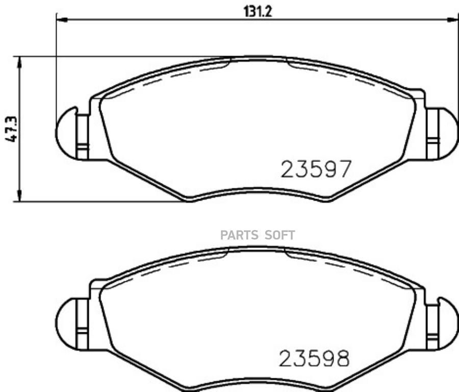 

Колодки тормозные дисковые комплект Peugeot 206/206 SW/206+ 98>13 Citroen Xsara 97>05 HELL