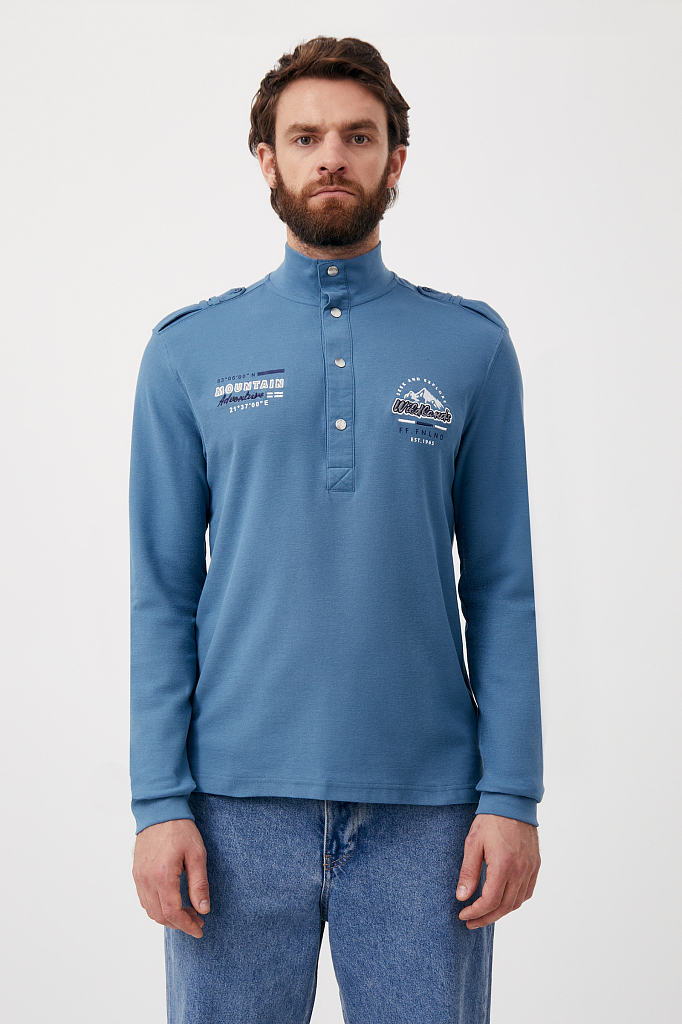 

Футболка-поло мужская Finn Flare FAB21093 синяя 3XL, FAB21093