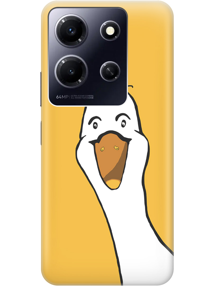 

Силиконовый чехол на Infinix Note 30i с рисунком "Забавный гусь", Белый;желтый, 20000069