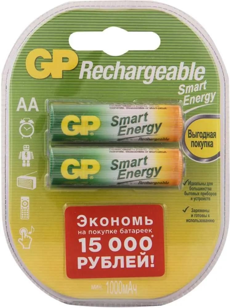 

AA Аккумуляторная батарейка GP Smart Energy 100AAHCSV, 2 шт. 1000мAч