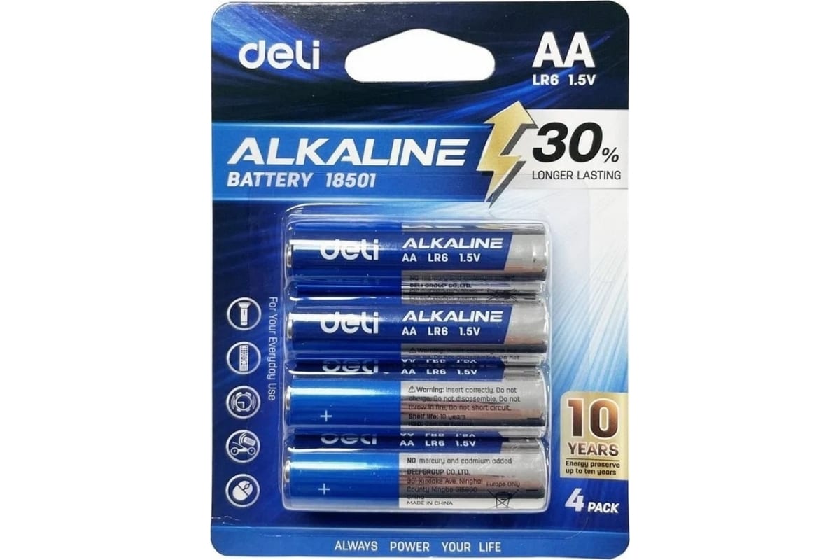 

AA Батарейка DELI E18501, 4 шт.