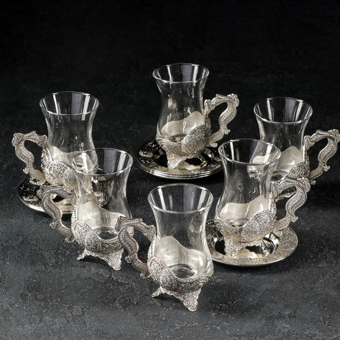 

Сервиз чайный Бланш, 19 предметов: 6 чашек 170 мл, 6 блюдец 13,5 см, 6 ложек, на металличе