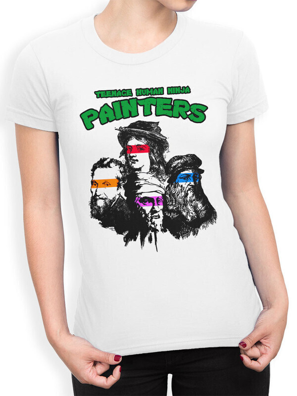 

Футболка женская Dream Shirts Ниндзя эпохи возрождения Женская 50008601 белая M, Ниндзя эпохи возрождения Женская 50008601