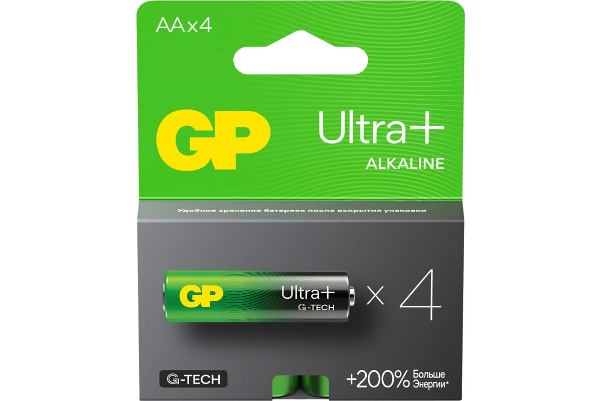 

AA Батарейка GP Ultra Plus Alkaline 15AUPA21-2CRSB4, 4 шт.
