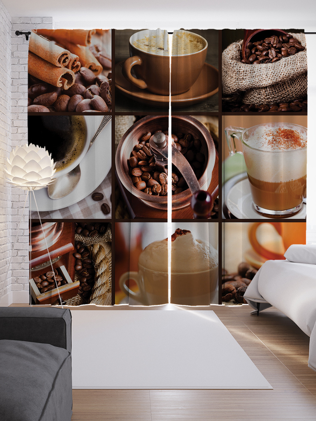 

Шторы JoyArty с фотопечатью "Кофейная зона" из сатена, 290х265 см, Кофейная зона