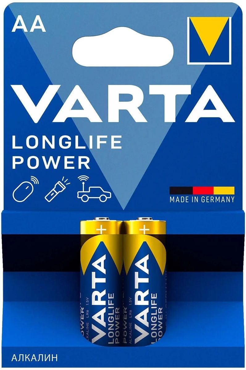 

AA Батарейка VARTA Longlife power High Energy Alkaline LR6, 2 шт.