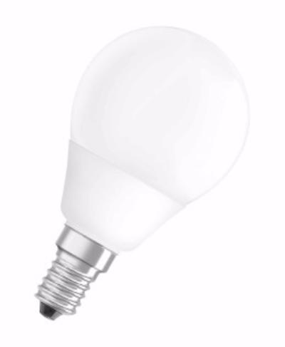 фото Лампа люминесцентная osram e14 9w шар белый теплый