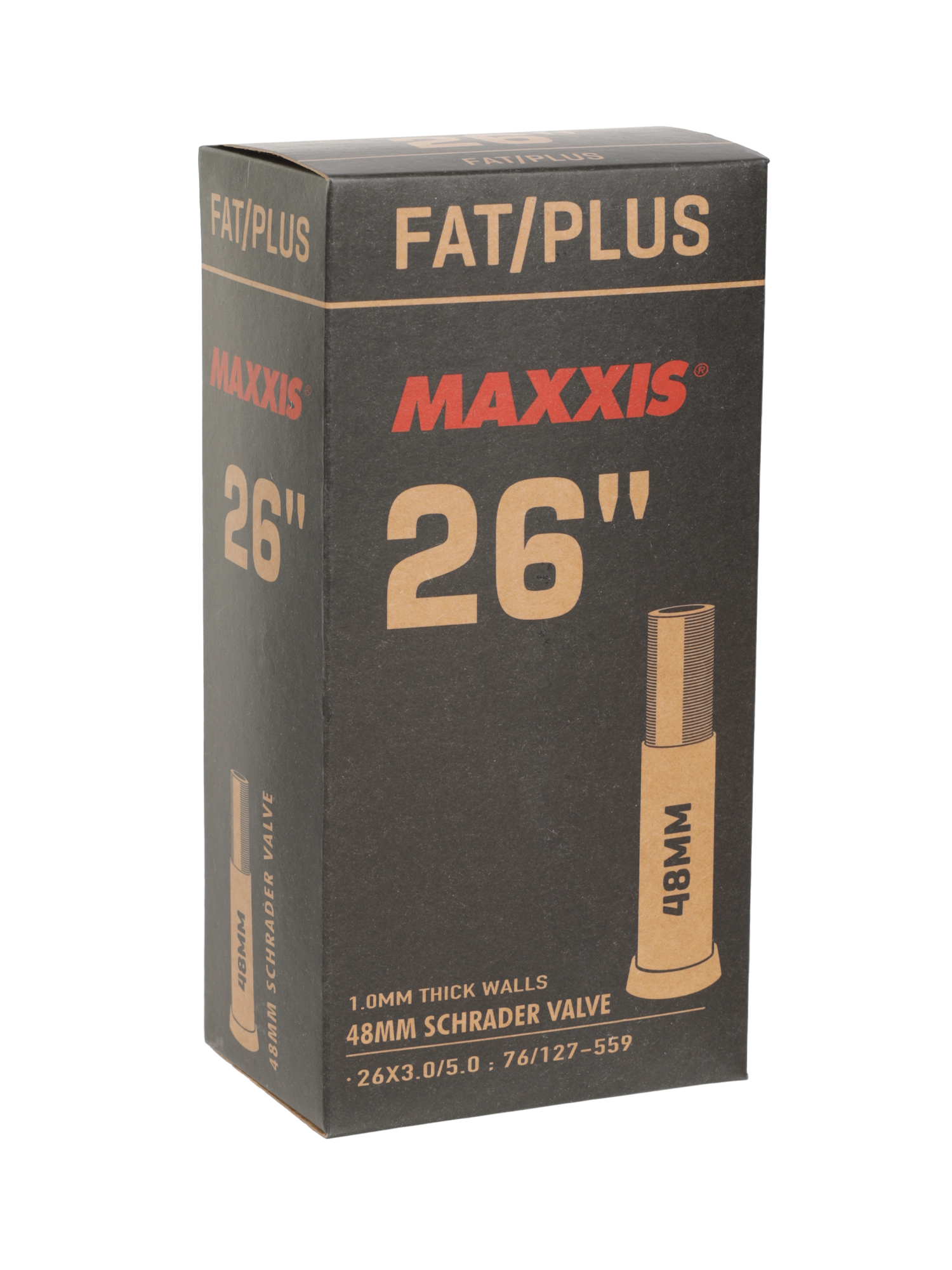 

Велокамера Maxxis Fat/Plus 26X3.0/5.0 76/127-559 1.0Mm Автониппель 48 Мм (Б/Р) 2024, Черный, Fat/Plus