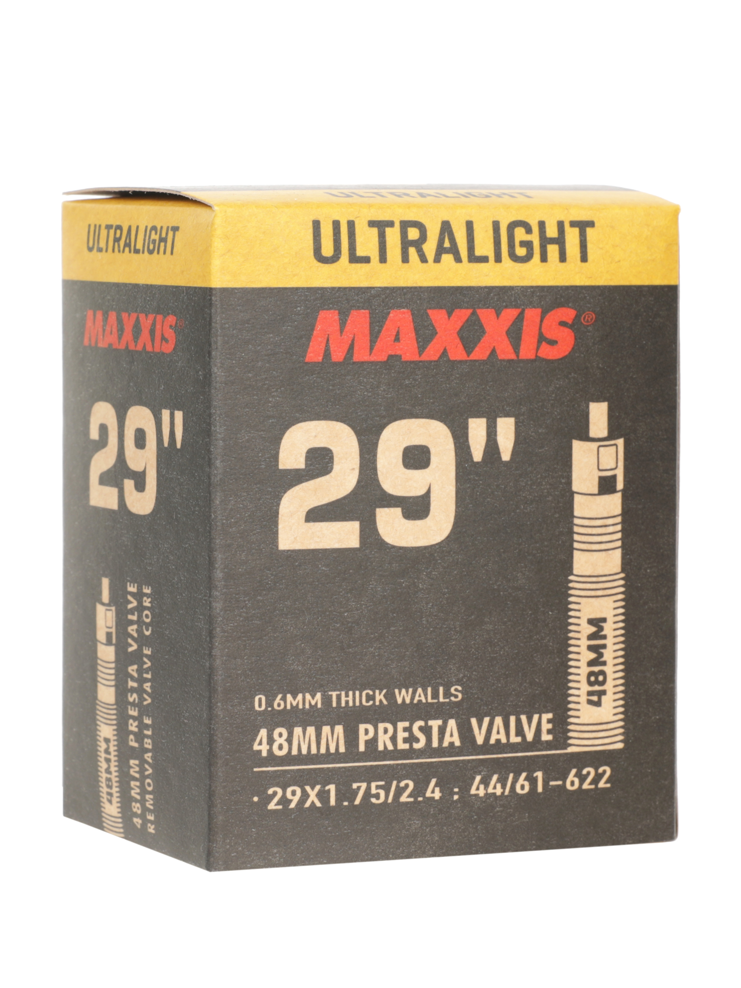 

Велокамера Maxxis Ultralight 29X1.75/2.4 44/61-622 0.6Mm Велониппель 48 Мм (Б/Р) 2024, Черный, Ultralight