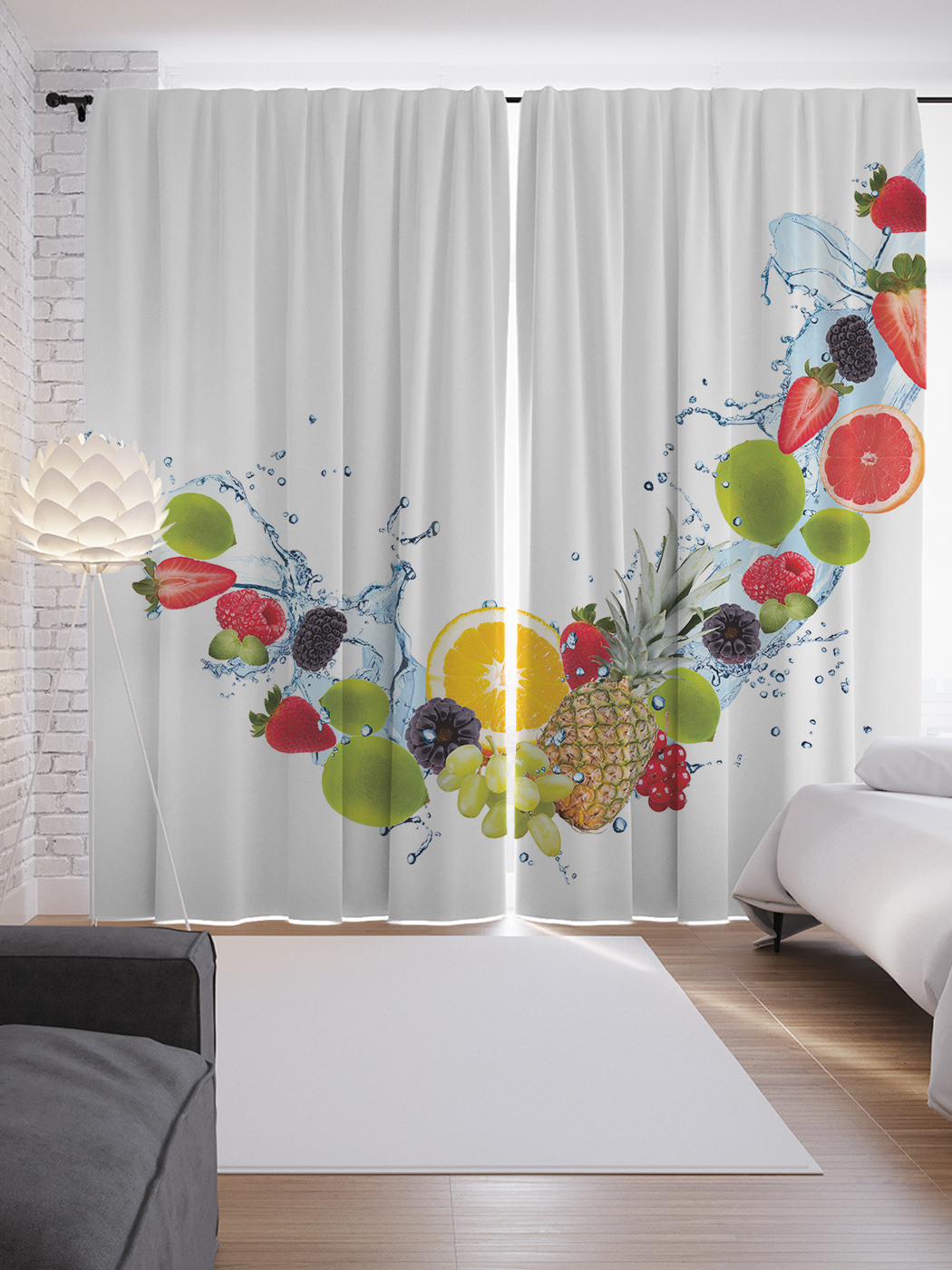 

Шторы JoyArty с фотопечатью "Чистые фрукты" из сатена, 290х265 см, Чистые фрукты