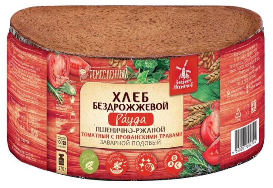 

Хлеб Хлебное Местечко Рауда с томатом и прованскими травами нарезка 270 г