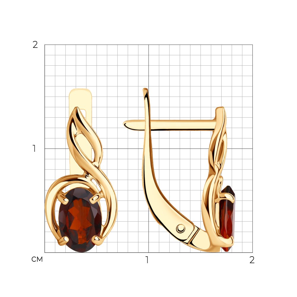 

Серьги женские из золота Diamant 51-320-00972-2, гранат, 51-320-00972-2