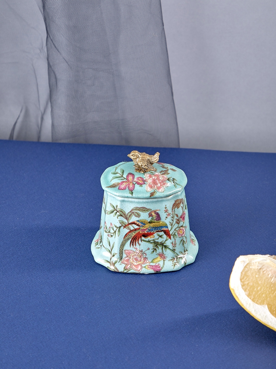 

Шкатулка с птичкой 10x9x10см Glasar 31G2214/J693C/HLD1533, Голубой