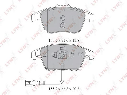 

Тормозные колодки LYNXauto передние дисковые Volkswagen Sharan 07-19/Audi Q3 11-18 BD8038