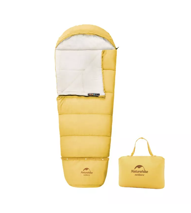 Мешок спальный Naturehike Compact C180, 190х75 см, (правый) (ТК: +12°C), Желтый