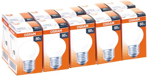 фото Лампочка osram e27 60w шар матовая теплый свет