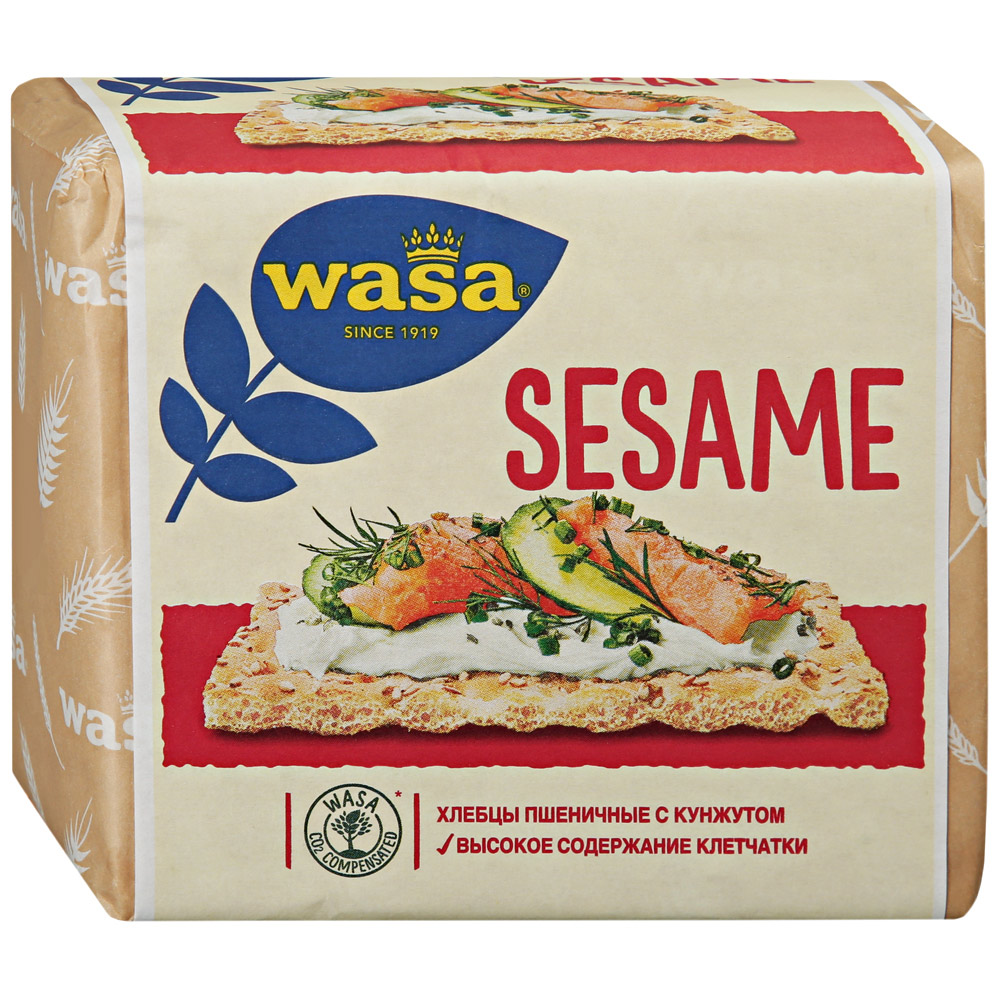 фото Хлебцы wasa sesame пшеничные с кунжутом 200 г