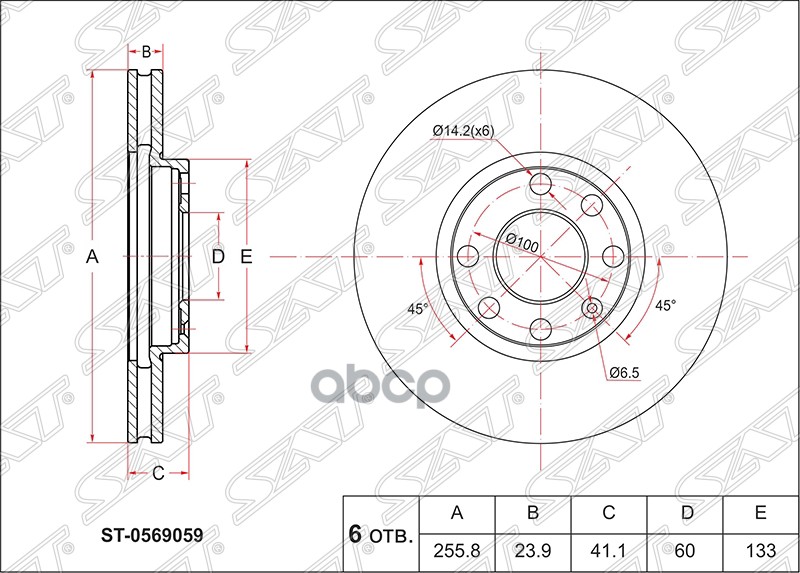 

Диск Тормозной Перед Opel Astra G 98-05/Zafira A 99-05 Sat арт. ST-0569059