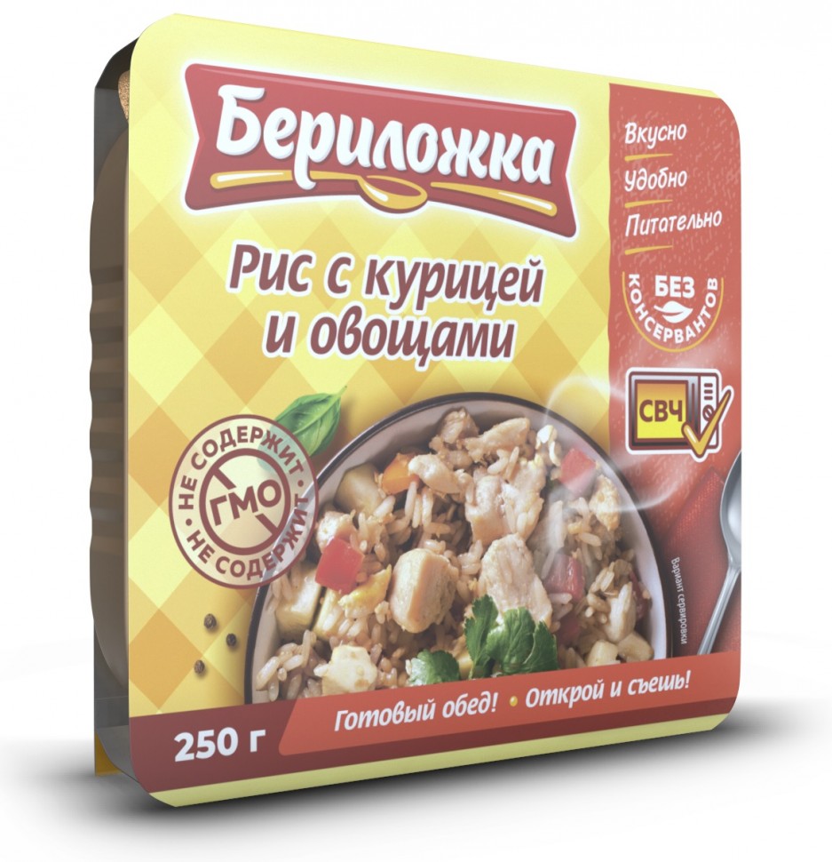 

Рис с овощами и рубленой курицей 250 г
