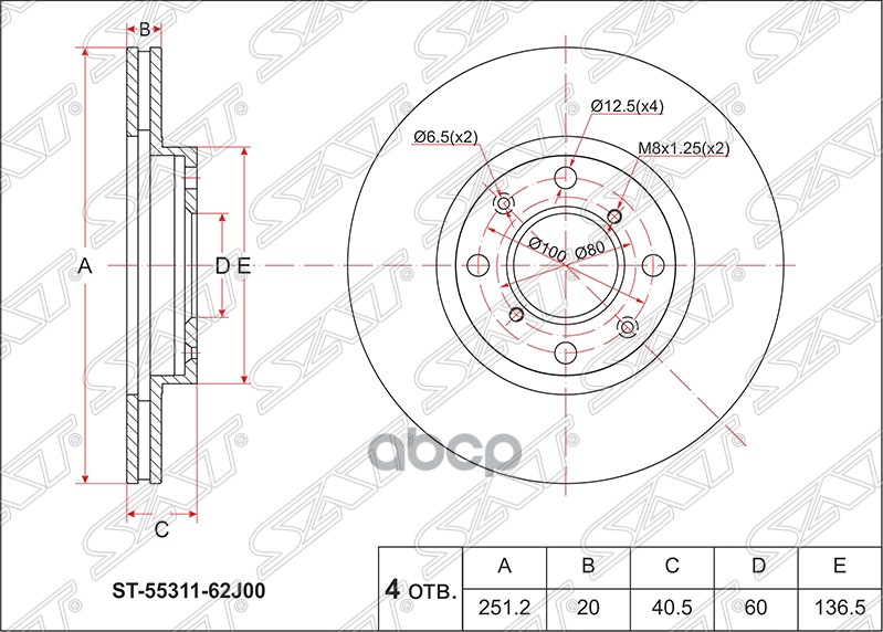 

Диск Тормозной Перед Suzuki Swift Iii Zc#/Zd#/M13a/M15a 05- Sat арт. ST-55311-62J00