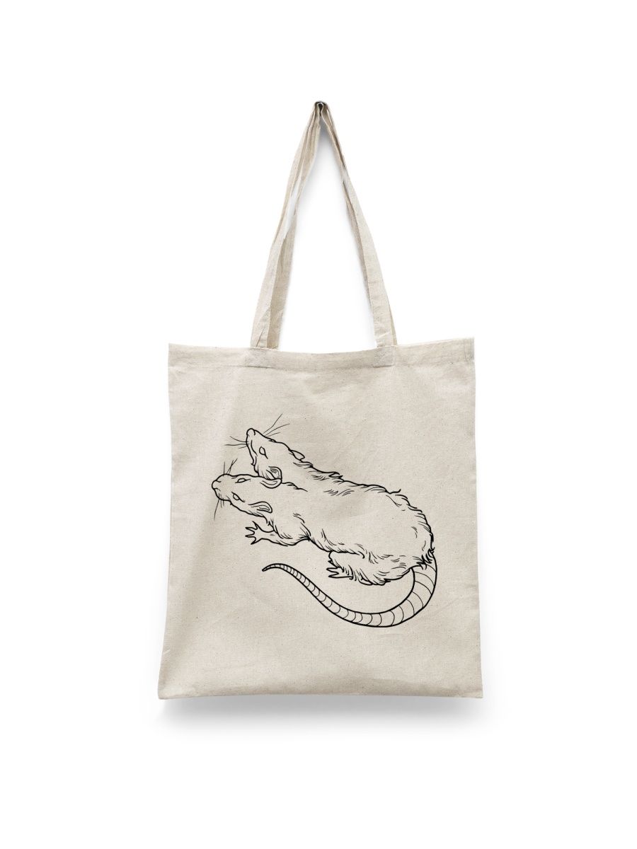 

Шоппер унисекс Каждому Своё Мышь/Крыса/Mouse/Rat JJMS49, белый, Мышь/Крыса/Mouse/Rat JJMS49