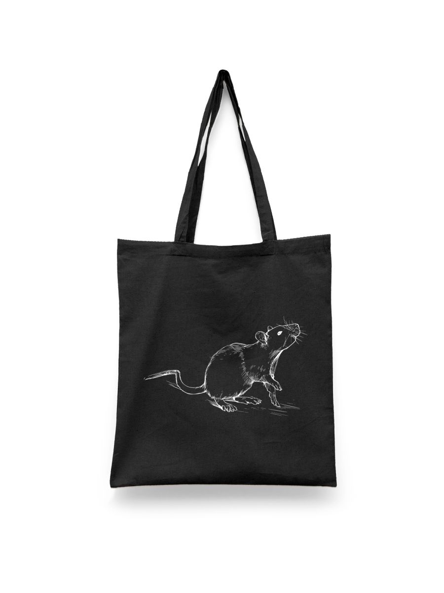 

Шоппер унисекс Каждому Своё Мышь/Крыса/Mouse/Rat JJMS46, черный, Мышь/Крыса/Mouse/Rat JJMS46