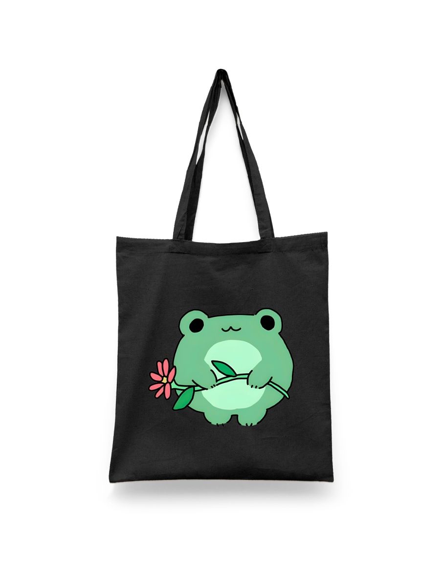 

Шоппер унисекс Каждому Своё Лягушка/Жаба/Frog JJLG45, черный, Лягушка/Жаба/Frog JJLG45