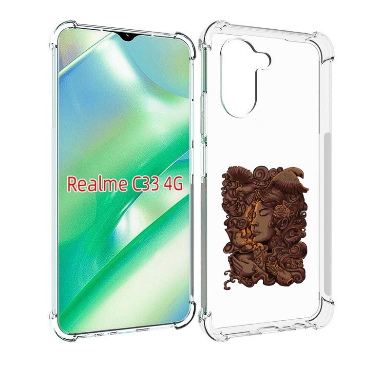

Чехол MyPads девушка с длинными волосами абстракция для Realme C33 4G, Прозрачный, Tocco