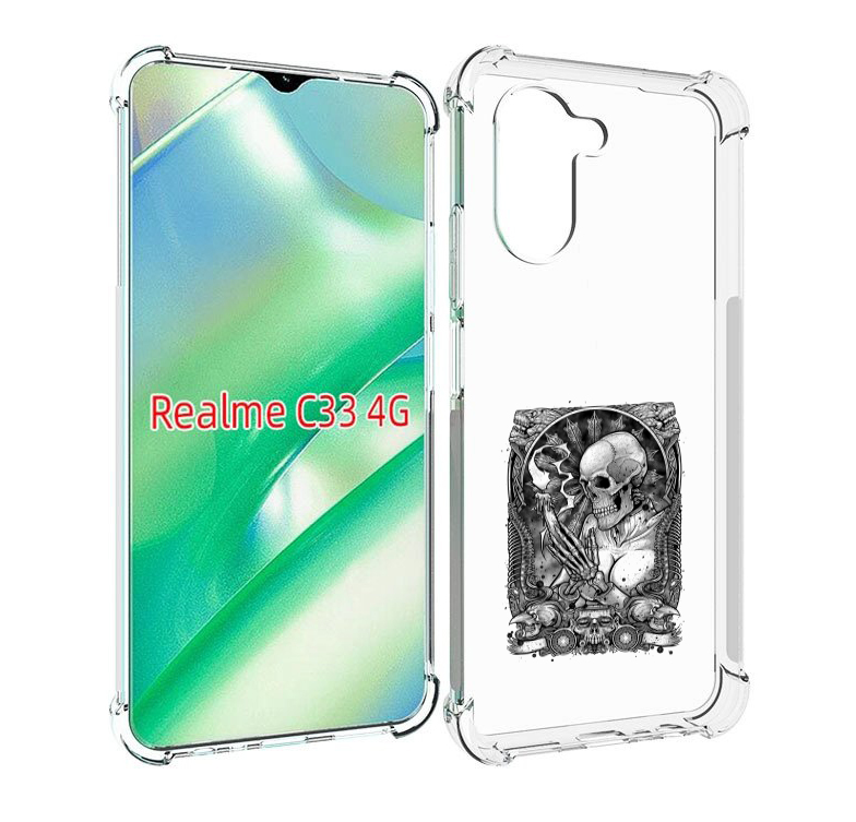

Чехол MyPads девушка скелет для Realme C33 4G, Прозрачный, Tocco