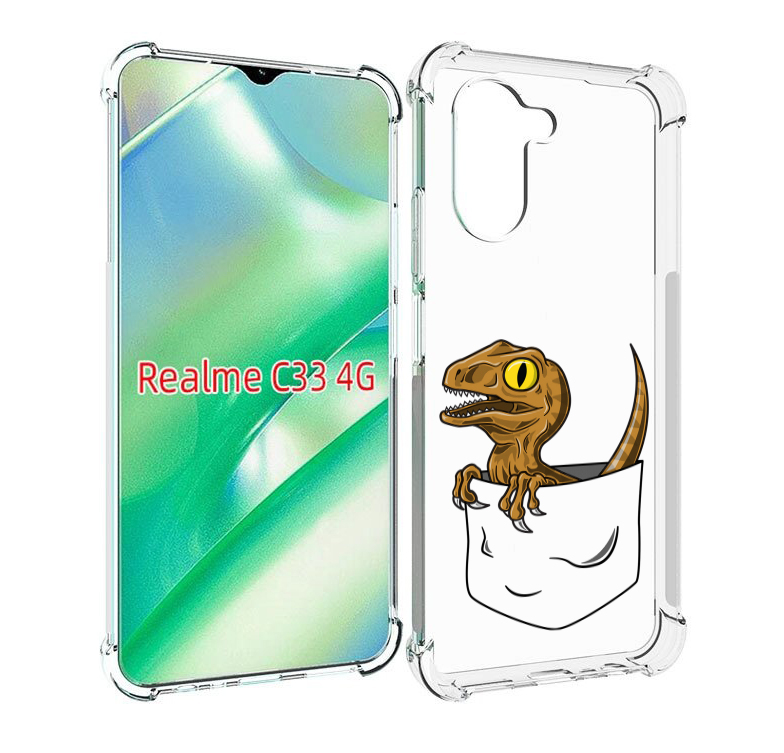 

Чехол MyPads динозавр в кармане для Realme C33 4G, Прозрачный, Tocco