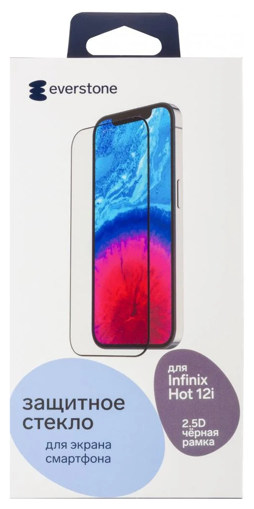 

Защитное стекло Everstone 2.5D FG для Infinix Hot 12i черная рамка