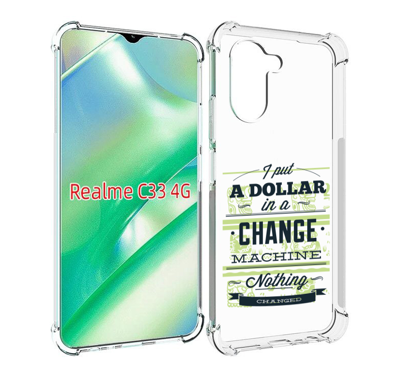 

Чехол MyPads доллар надпись для Realme C33 4G, Прозрачный, Tocco