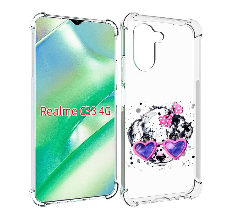 

Чехол MyPads долматинец в очках для Realme C33 4G, Прозрачный, Tocco