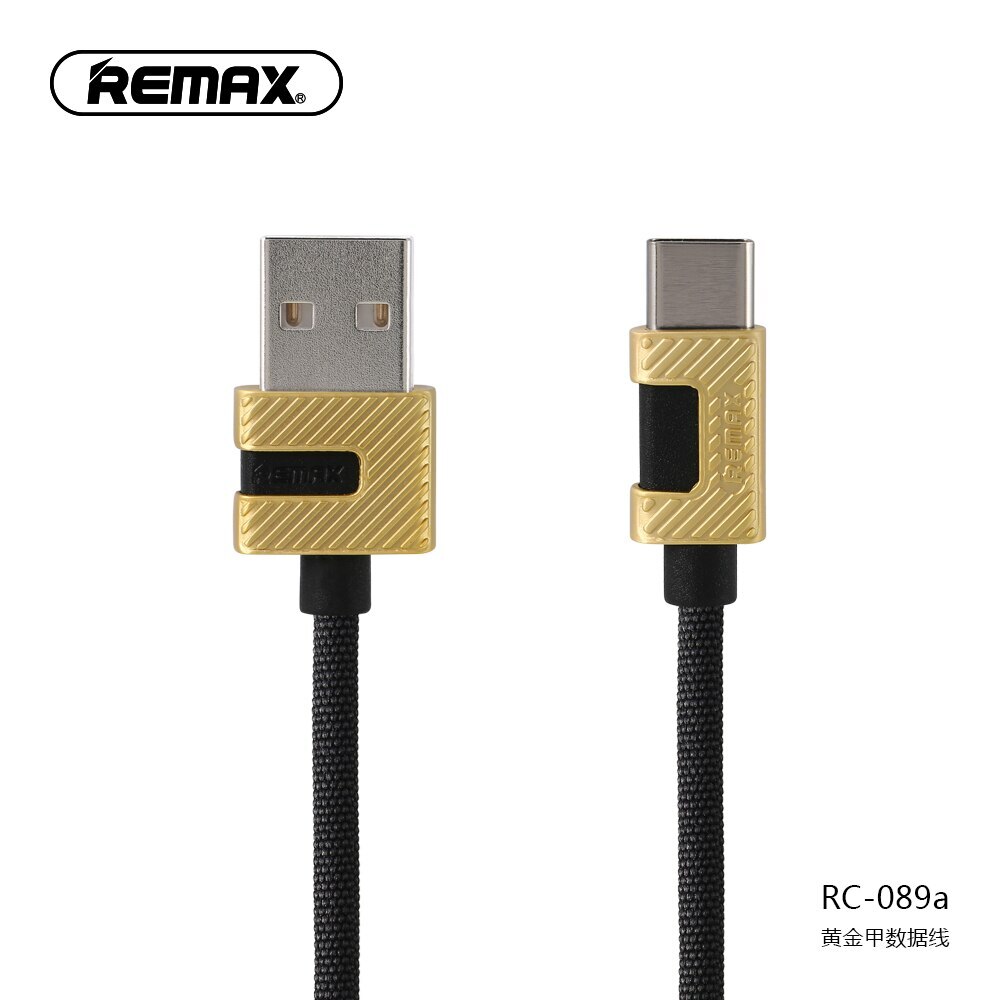 

Кабель USB REMAX RC-089a Metal, USB - Type-C, 2.4А, 1 м, черный
