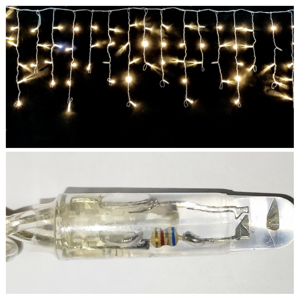 

Бахрома световая Мастерская Деда Мороза PVCICICLE-120LEDS-F-WW 3х0,5 м белый теплый