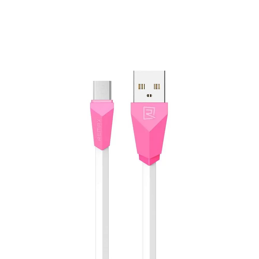 Дата-кабель Remax Alien RC-030m USB-microUSB, 2.1A, 1 м, White Pink