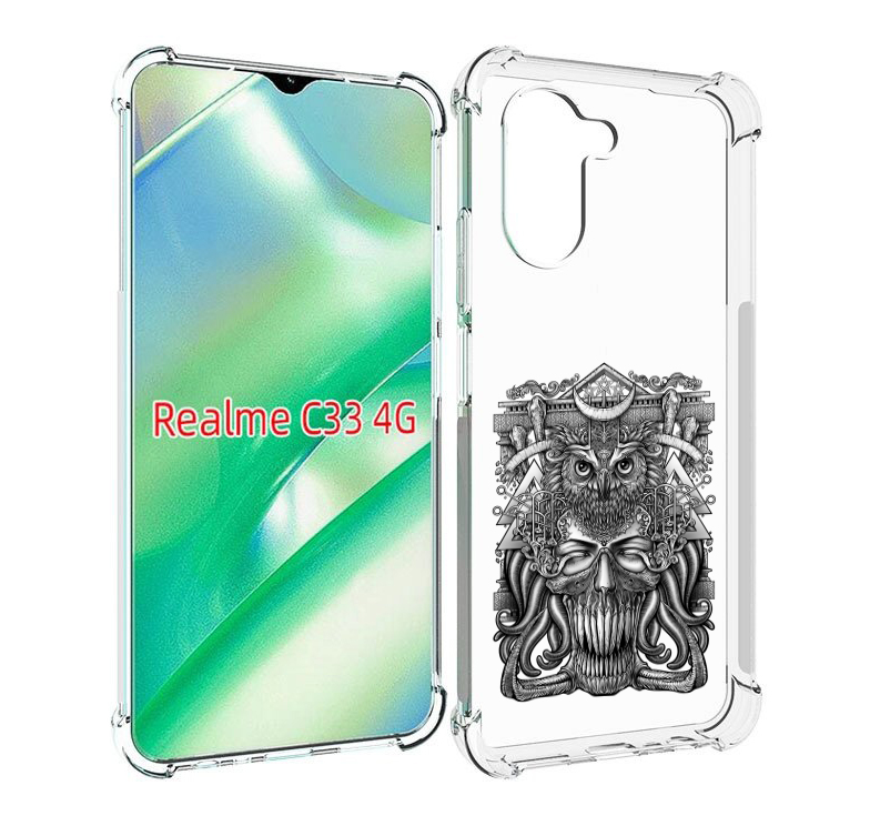 

Чехол MyPads зубастая сова для Realme C33 4G, Прозрачный, Tocco
