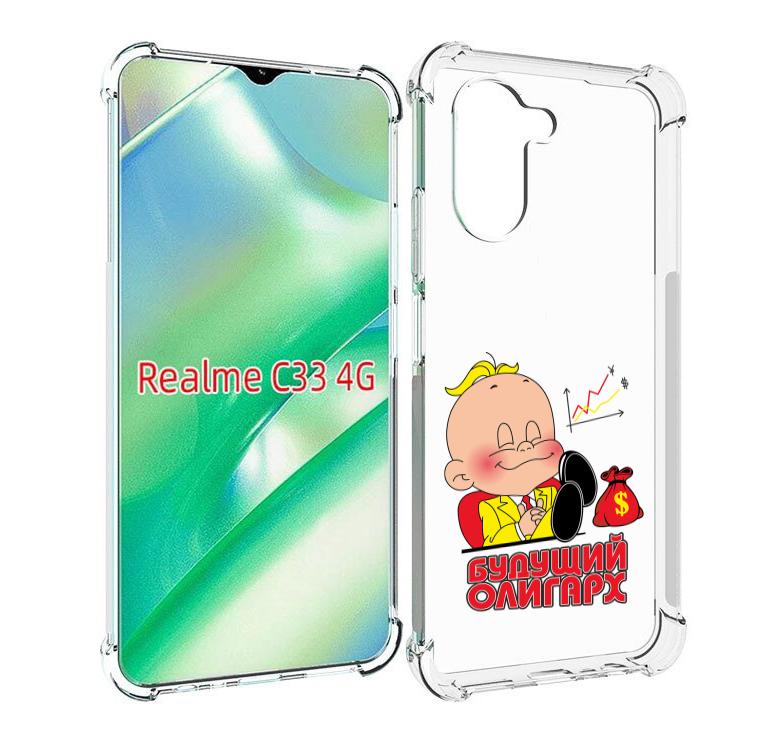 

Чехол MyPads Будущий олигарх для Realme C33 4G, Прозрачный, Tocco