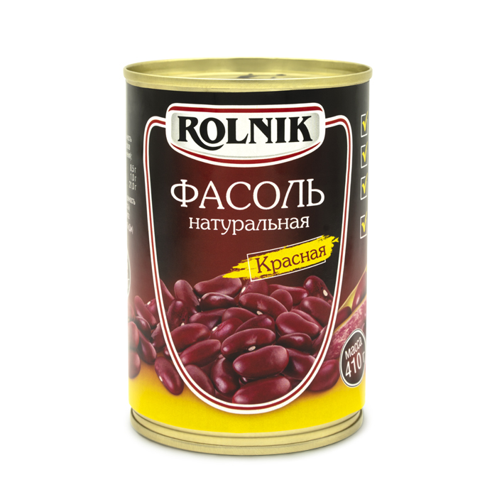 Фасоль Rolnik натуральная, красная, 410 г
