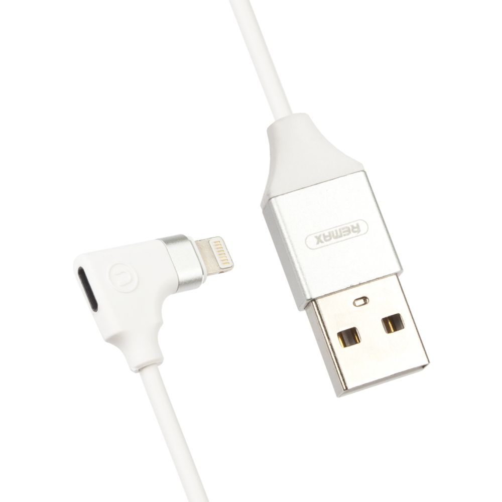 USB кабель REMAX RL-LA01 Lightning 8-pin, AUX адаптер, 0.15м, TPE (белый)